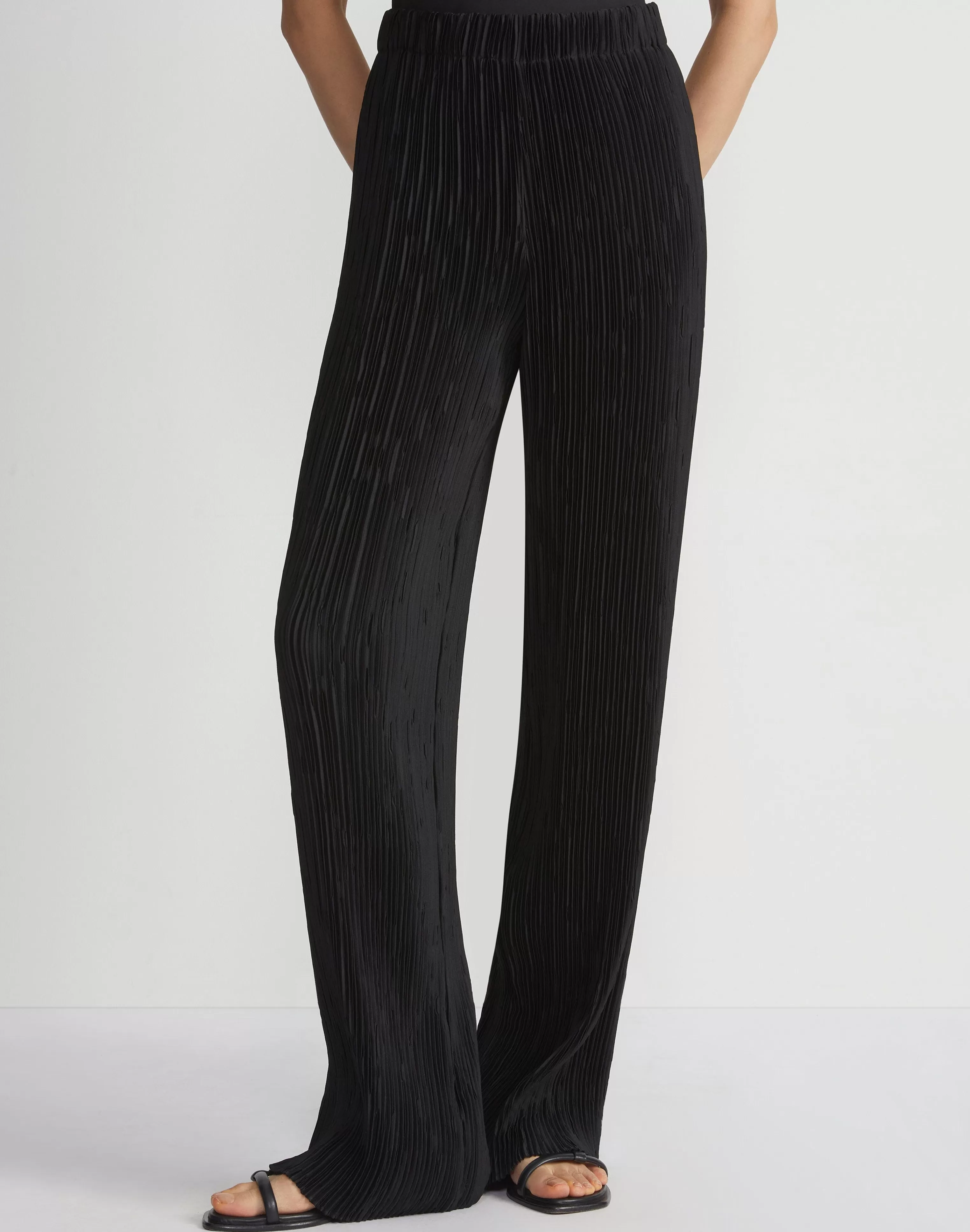 Recycled Poly Satin Plissé Parkside Pant<Lafayette 148 New York Fashion
